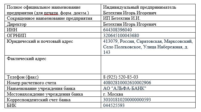 реквизиты